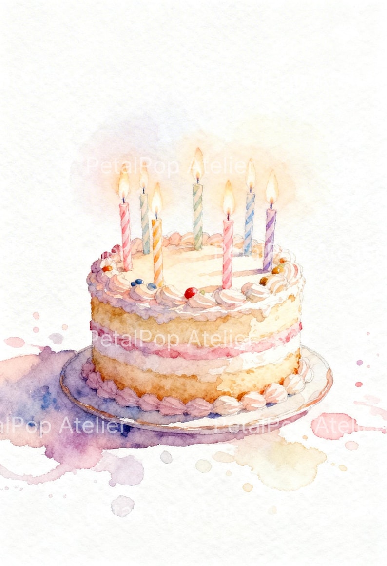 Party Time Watercolor Clipart | PNG Digital Download | Birthday Cards ...