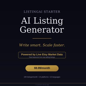AI Etsy Listing Generator with SEO Optimizer | Real Market Data | 15 Platforms | Digital Tool for Etsy Sellers