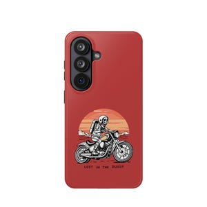 Skeleton Biker Samsung S26 Case, Desert Motorcycle Cover, S26 Ultra Edgy Case, S26 Plus Tough Shell, Vintage Rider Accessory
