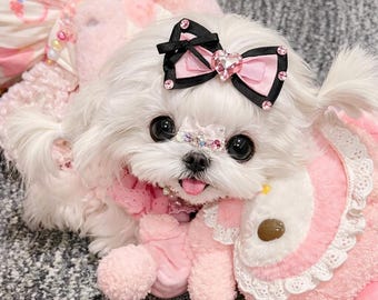 ハンドメイド！ペット用ヘアクリップ、犬用ヘアリボン、子犬用ヘアアクセサリー、小型犬用ヘアクリップ、かわいいヘアクリップ、様々なスタイルをご用意、随時更新中