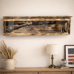 Custom Engraved Wooden Rifle Case | Hardwood Shotgun Storage Box, Display Home Decor