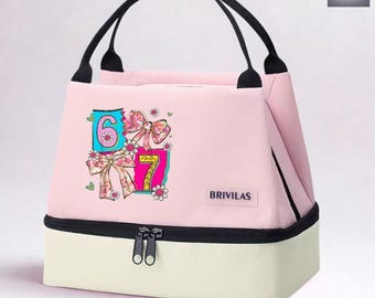 Versatile Insulated Lunch Bag, Double Layer Large Capacity & Leakproof, for Office, School  Camping