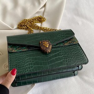 Elegant crocodile texture women’s purse with luxury inspired design perfect for parties dinners and events