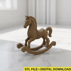 Rocking Horse 3D STL File | Nursery Decor | Kids Room Figurine | Digital Download