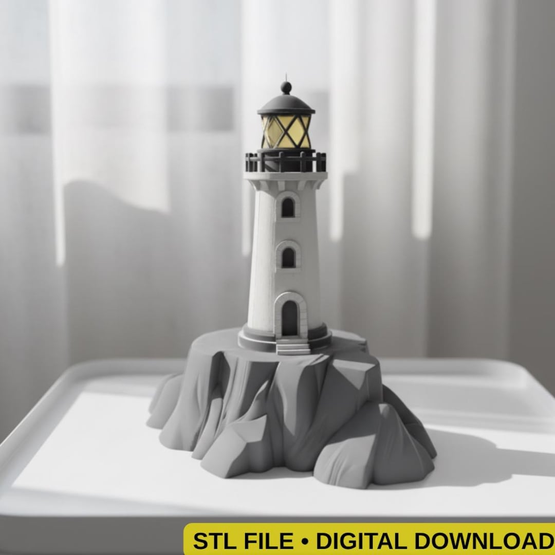 Lighthouse 3D STL File | Coastal Beach Decor | Nautical Miniature Gift ...