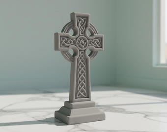 Keltisk knutkors 3D STL-fil | Forntida stenstaty | Digital nedladdning