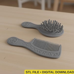 Viking Hair Brush & Comb 3D STL File | Norse Props | Decorative Accessories | Digital Download