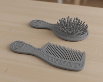 Vikingahårborste och kam 3D STL-fil | Nordiska rekvisita | Dekorativa tillbehör | Digital nedladdning