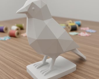 Lågpoly geometrisk fågelstaty 3D STL-fil | Modern nordisk djurfigur | Digital nedladdning