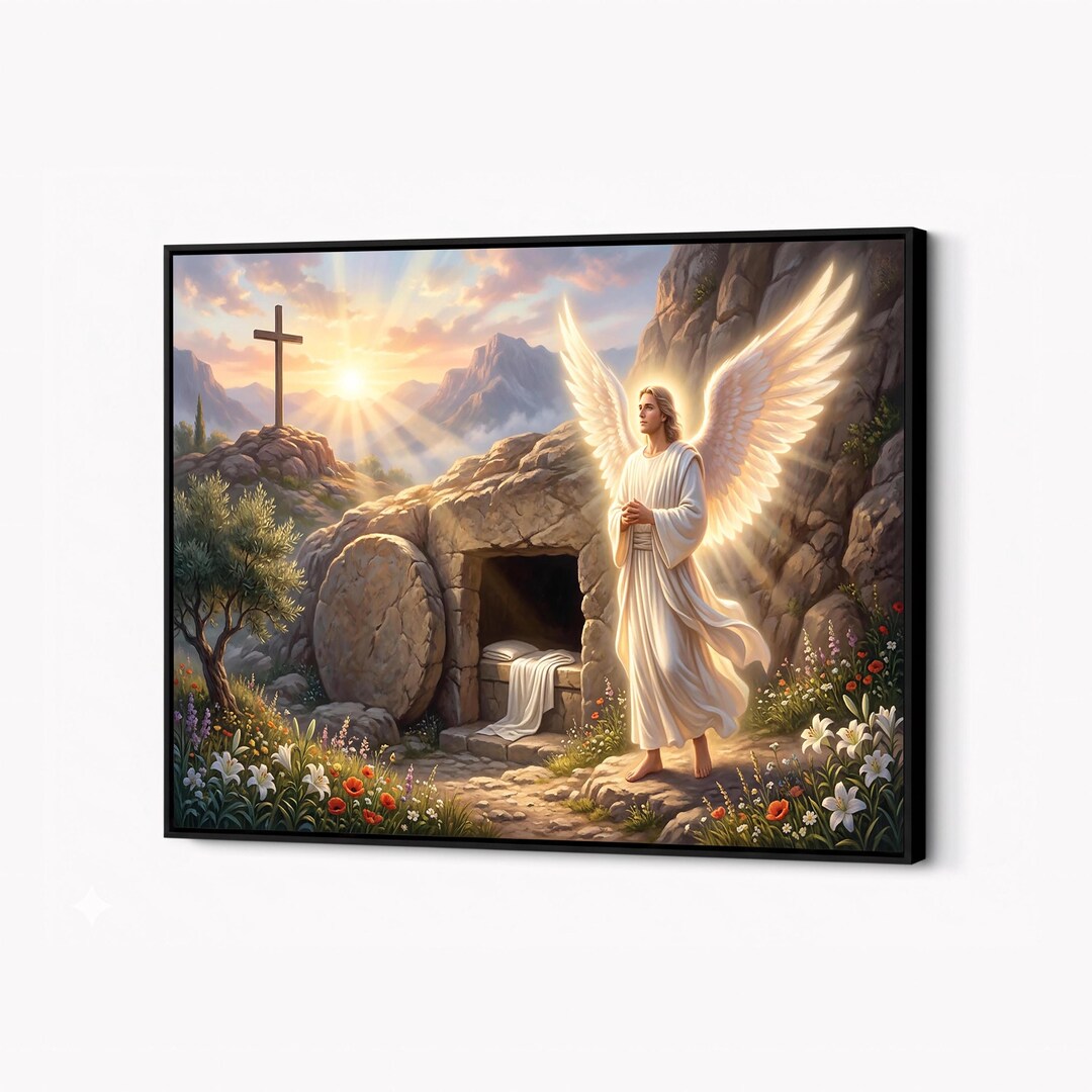 Empty Tomb Resurrection Scene | Christian Wall Art Canvas | Bible ...