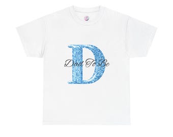 Blue Glitter D Initial Dad To Be T-Shirt | Pregnancy Announcement Tee