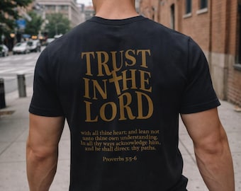 Trust in the Lord Christian T-Shirt, Minimalist Faith Apparel