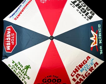 Paraguas de protesta patriótica