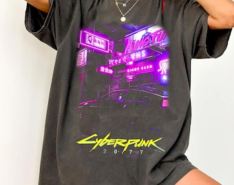 Comfort Colors Cyberpunk 2077 T-Shirt, Unisex Metal Phantom Liberty Video Game Merch Metalhead Fan Gift