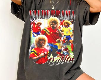 Comfort Colors Carlos Valderrama T-Shirt: Vintage Footballer Graphic Tee