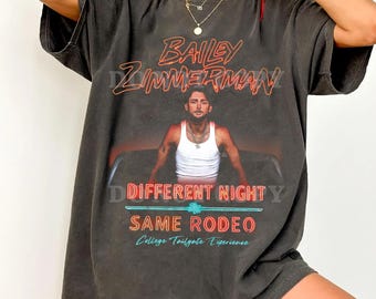 Comfort Colors Bailey Zimmerman Tour 2026 Shirt, Bailey Zimmerman Different Night Same Rodeo Tee