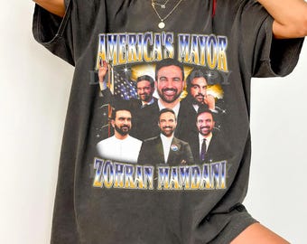 Comfort Colors Zohran Mamdani America's Mayor T-Shirt, Vintage Political Graphic Tee