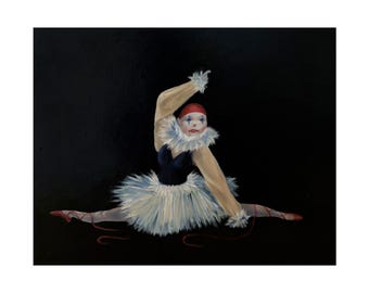 Ballerina Doll Oil Painting Satin Poster Print | Dance Costume Art