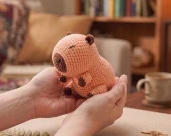Kapybara-virkmönster, Amigurumi-kapybara, handledning för vändbar plysch, PDF digital nedladdning + 2 bonusar