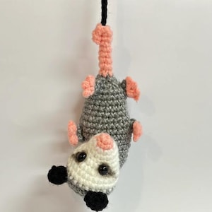 Waffles the Hanging Opossum Crochet Pattern | Realistic Amigurumi Opossum PDF | No-Sew Feet Option, Possum Crochet Design