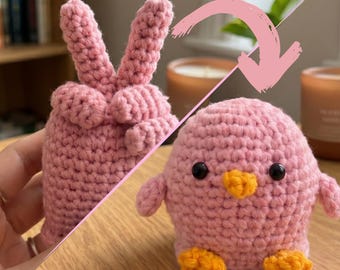 Virkmönster för Flip the Bird, Rolig överraskning i PDF-formatRoligt virkmönster för vändbar fågel, Amigurumi för Flip Bird i PDF-format, Kakig skämtpresentleksak