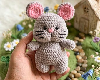Virkat musmönster PDF, Amigurumi-mushandledning, DIY-gosedjur, Mönster för plyschdjur, Enkelt virkmönster digitalt nedladdning