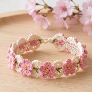 Crochet Floral Daisy Bracelet Pattern,Cottontail Bloom Flower Bracelet Gift Idea, Amigurumi Bunny Jewelry Pattern,DIY Crochet Flower +2bonus