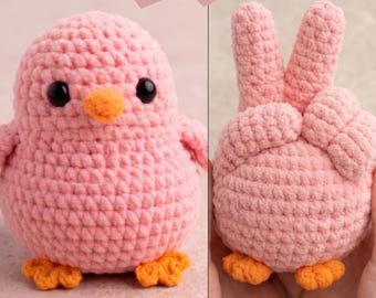 Funny Reversible Bird Crochet Pattern, Flip Bird Amigurumi PDF, Sassy Gag Gift Toy, flip the bird crochet pattern, flip the bird