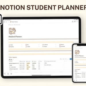 Notion Student Planner Template | Academic Dashboard & All-In-One Study Organizer | University, High School and College Digital Life Hub
