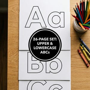 Uppercase and Lowercase Alphabet Coloring Book | Aa Bb Cc Worksheets | Toddler ABC Printable