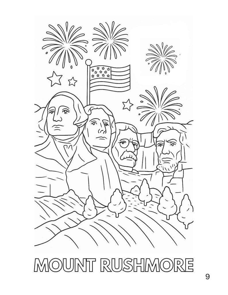 Fourth of July Coloring Pages, Patriotic Kids Activity Book (instant ...