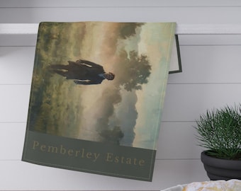 Paño de cocina del Sr. Darcy, paño de cocina de Orgullo y Prejuicio, regalo de Jane Austen, paño de cocina de algodón de 18x30, decoración de cocina literaria estilo cottagecore