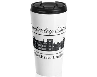 Official Pemberley Estate Travel Tumbler 15oz, Derbyshire England Coffee Mug, Jane Austen Pride and Prejudice Gift, Insulated Cup