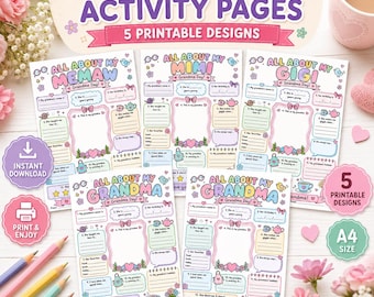 All About My Grandma Printable, Grandparents Day Interview for Kids
