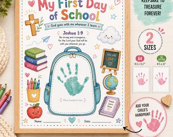 God gaat met mij mee: handafdruk voor school, christelijke kinderactiviteit (PDF, digitale download)