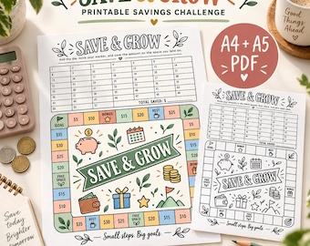 52 Week Savings Challenge Printable, Weekly Money Tracker A4 & A5 PDF