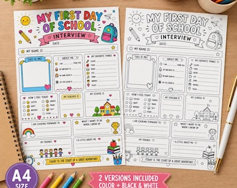 Back to School Interview Worksheet, First Week Student Activity