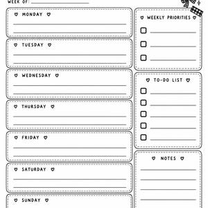 May include: A black and white weekly planner page titled The Patchwork Boo Club A Boo-Tiful Week. It features sections for Monday through Sunday, Weekly Priorities, and a To-Do List with checkboxes, plus a Notes section and a Plan a little. Make some magic. footer.