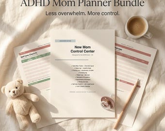 ADHD Mom Planner Printable | New Mom Control Center | Postpartum Planner Bundle | ADHD Planner Instant Download