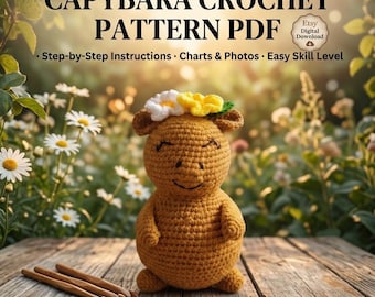 Capybara Crochet Pattern PDF, Easy Amigurumi Toy Tutorial (Digital Download)