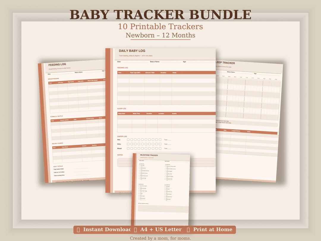 Baby Sleep Tracker Printable | Baby Daily Log and Newborn Routine ...