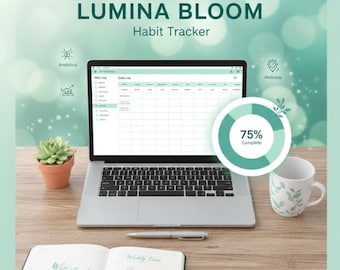 Lumina Bloom Habit Tracker | Wellness Dashboard (Excel, Google Sheets)