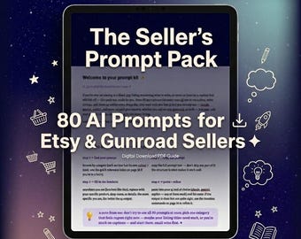 AI Prompt Pack für Etsy Verkäufer • 80 Anfragen für Listings, Seo (Digitaler Download)