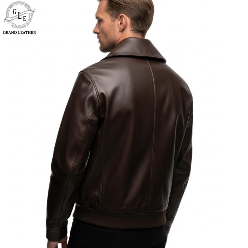 Men’s Leather Biker Jacket | Slim Fit Motorcycle Coat | Gothic & Punk Streetwear | Nightlife Ready | Gift for Him image 2