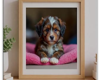 Cavapoo Puppy Print – 5x7 Wall Art (Digital Download)