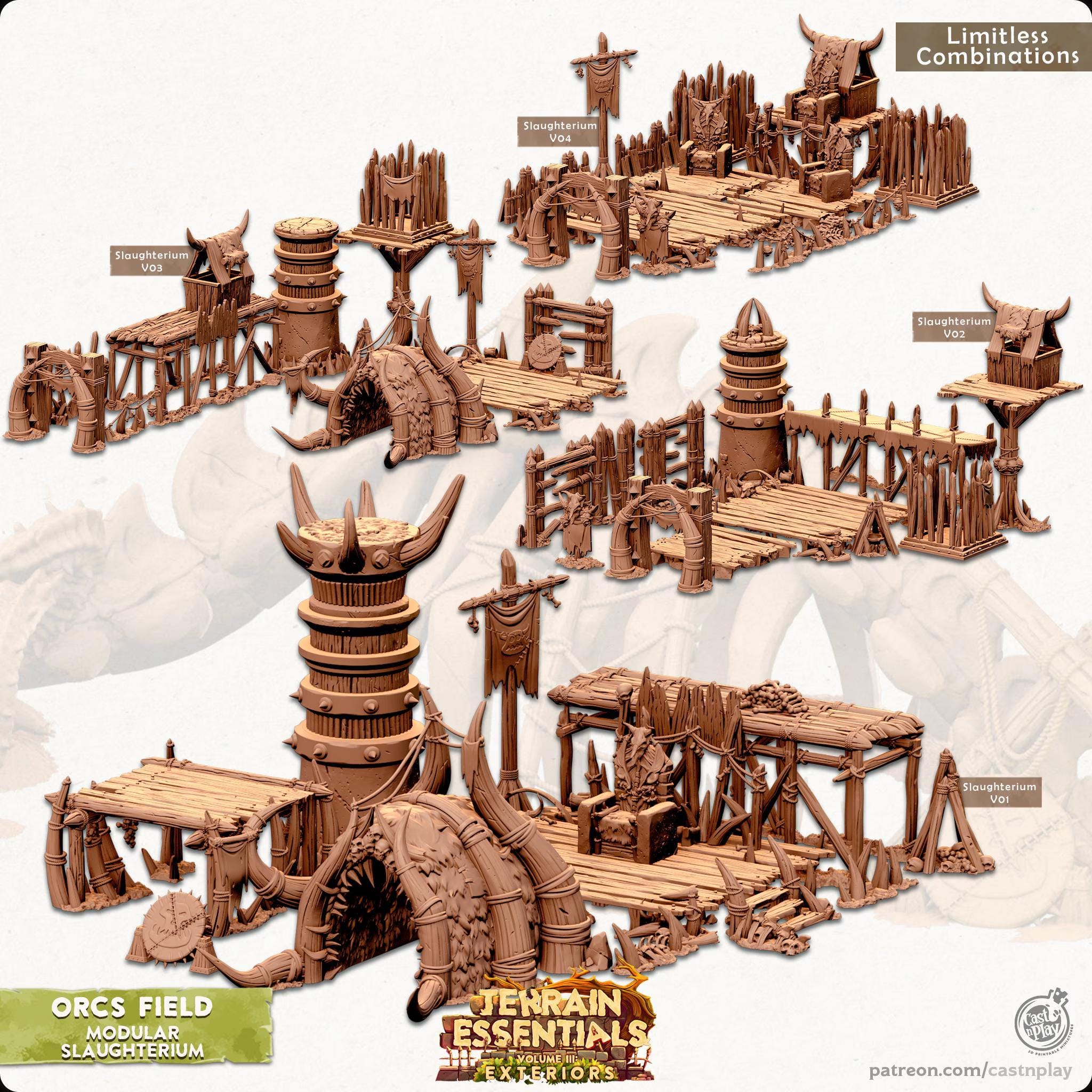 Filets Miniatures Orc Fields - 3D Miniatures - STL Files - Modular Terrain - Etsy