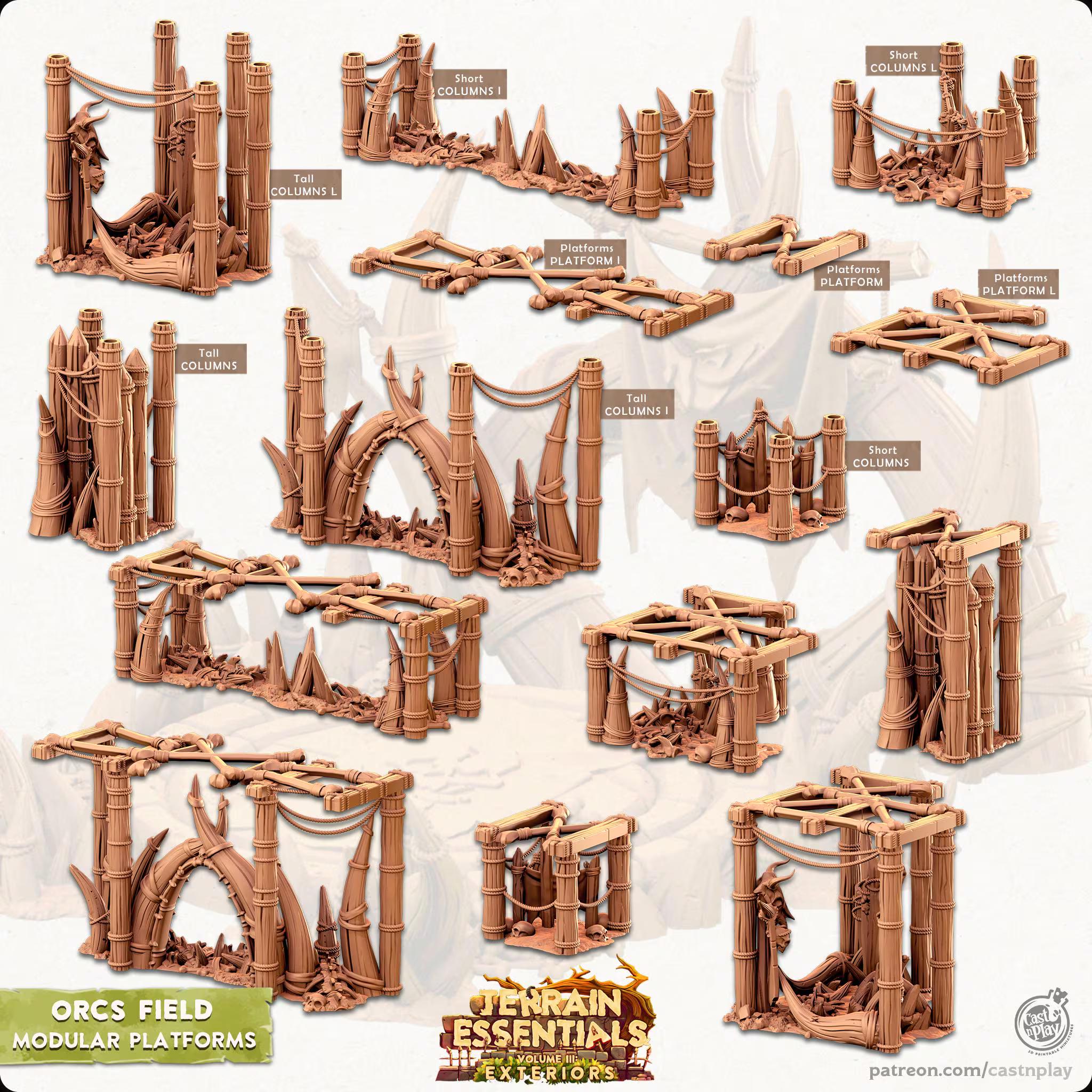 Filets Miniatures Orc Fields - 3D Miniatures - STL Files - Modular Terrain - Etsy