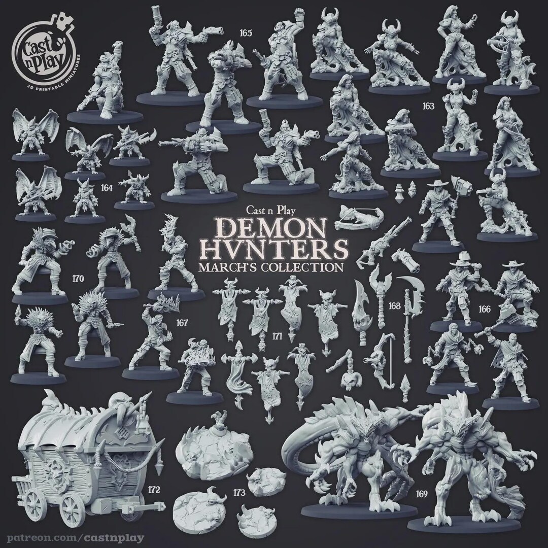 Filets Miniatures Demon Hunters - 3D Miniatures - STL Files - Etsy