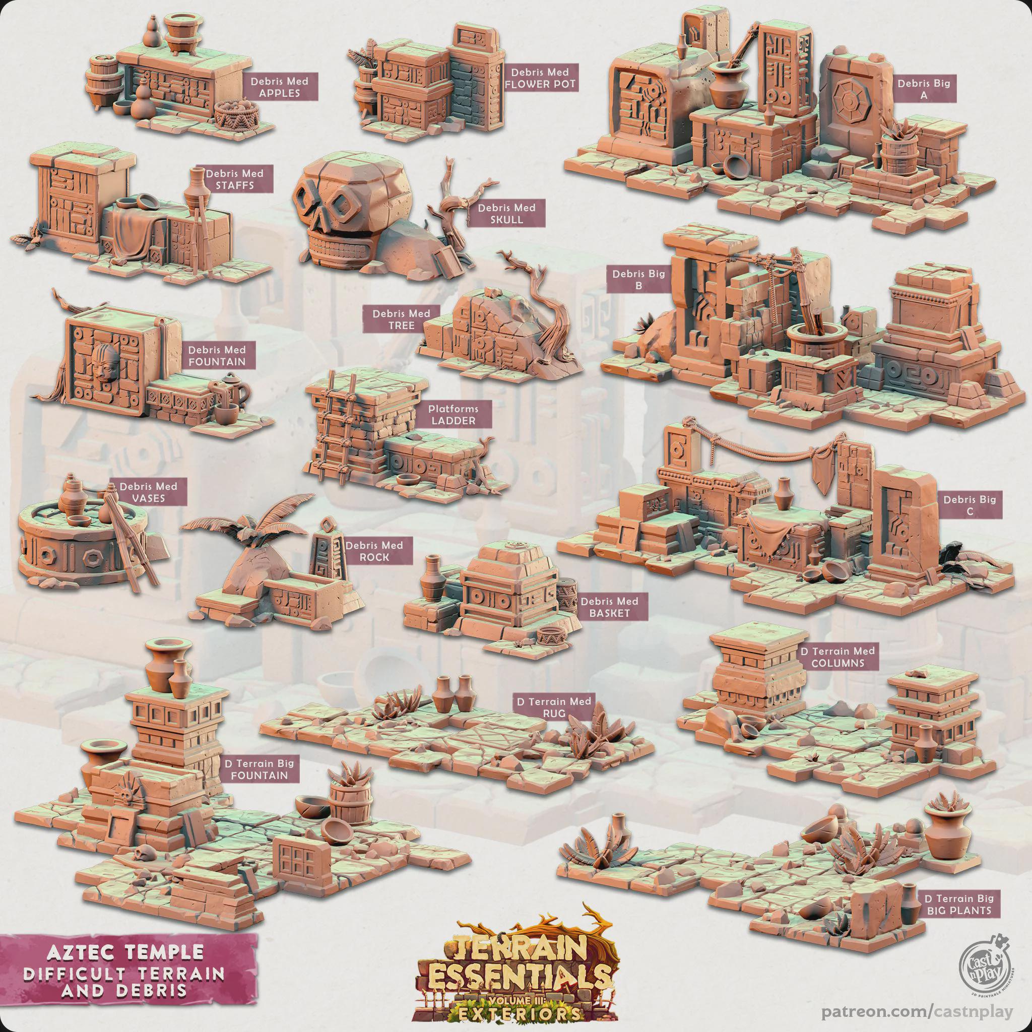 Aztec Temple - 3D Miniatures - STL Files - Modular Terrain - Etsy
