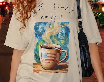 Caffee art style t-shirt